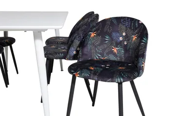 Polar Matgrupp 180 cm Rektangulär med 6 Velvet stolar - Svart - Products - Möbler - Bord & matgrupp - Matgrupp