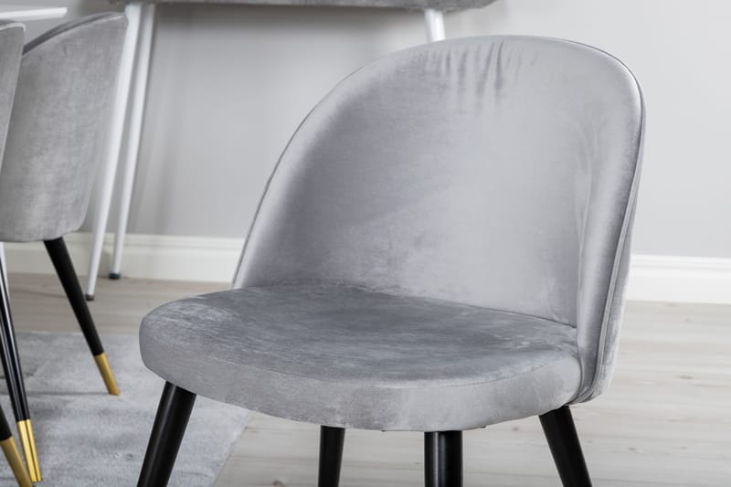 Polar Matgrupp 180 cm Rektangulär med 6 Velvet stolar - Svart/Guld - Products - Möbler - Bord & matgrupp - Matgrupp