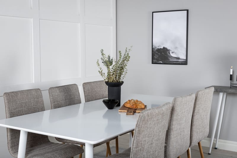 Polar Matgrupp 180 cm Rektangulär med 6 Windu Lyx stolar - Ljusgrå - Products - Möbler - Bord & matgrupp - Matgrupp