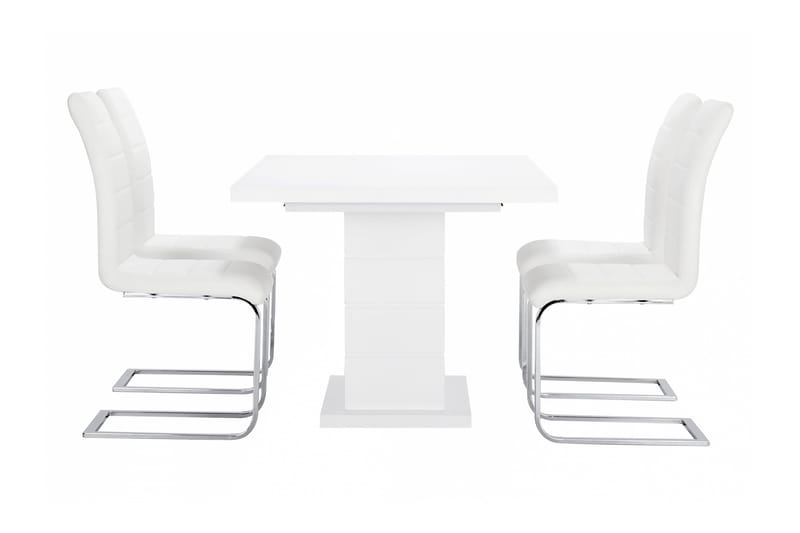 Ratliff Matgrupp 180 cm + 4 Sorado Stol - Vit/Krom - Products - Möbler - Bord & matgrupp - Matgrupp