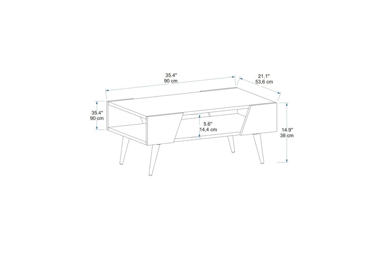 Rebelo Soffbord 90 cm - Beige/Ljusbrun - Products - Möbler - Bord & matgrupp - Soffbord