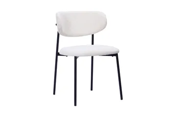 Richeto Matbord 210 cm med 6 Lucy Matstolar - Naturlig finish / Vit Bouclé / Metallben Svart - Products - Möbler - Bord & matgrupp - Matgrupp