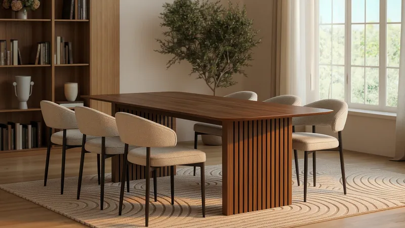 Richeto Matbord 240 cm med 6 Sawako Stolar - Ek - Products - Möbler - Bord & matgrupp - Matgrupp