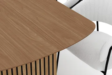 Richeto Matbord 240 cm med 8 Karol Matstolar - Naturlig finish / Vit Bouclé - Products - Möbler - Bord & matgrupp - Matgrupp