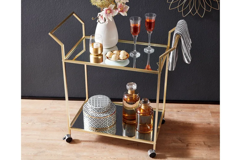 Tultered Serveringsvagn - Guld - Products - Möbler - Bord & matgrupp - Serveringsvagn & serveringsbord - Rullvagn, rullbord & serveringsbord