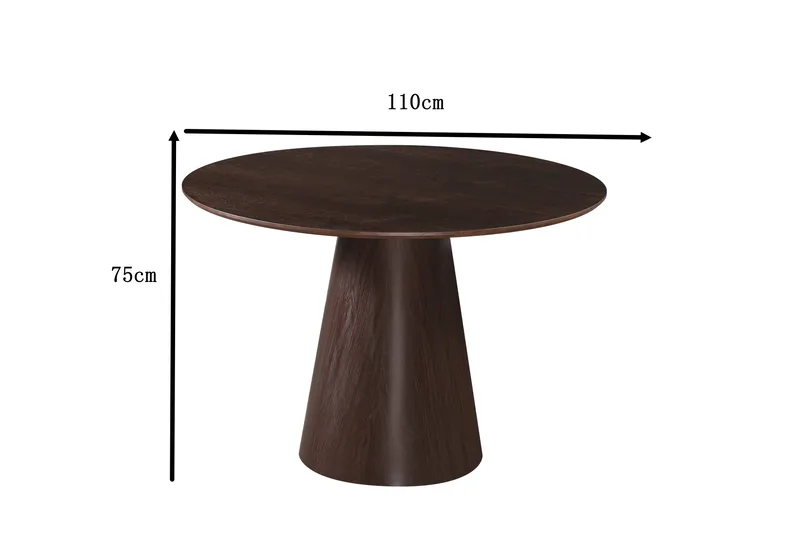 Siena Litet Matbord Runt 110cm Ekfanér - Mörkbrun Rökt ek - Products - Möbler - Bord & matgrupp - Matbord & köksbord