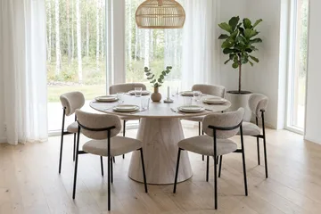 Siena Matbord Runt 130cm Fanér - Vitpigmenterat - Products - Möbler - Bord & matgrupp - Matbord & köksbord