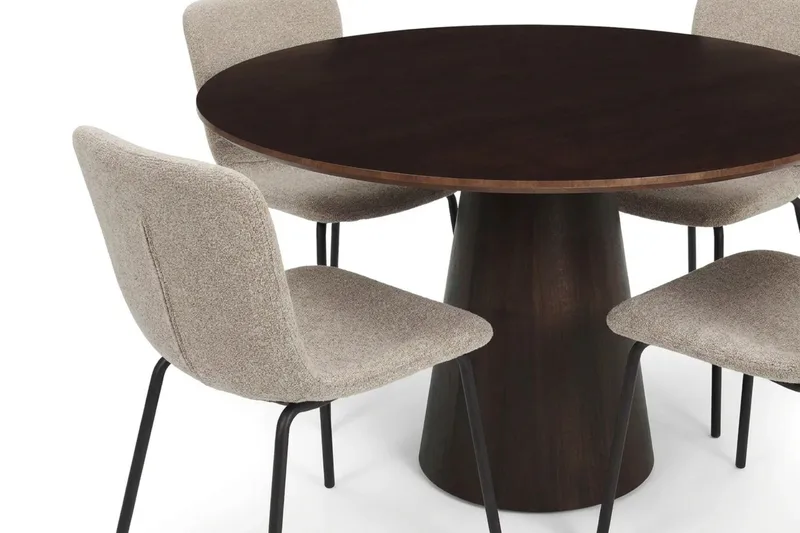 Siena Matgrupp runt 110 cm Rökt Ek med 4 Katy Matstolar - Rökt ek - Products - Möbler - Bord & matgrupp - Matgrupp