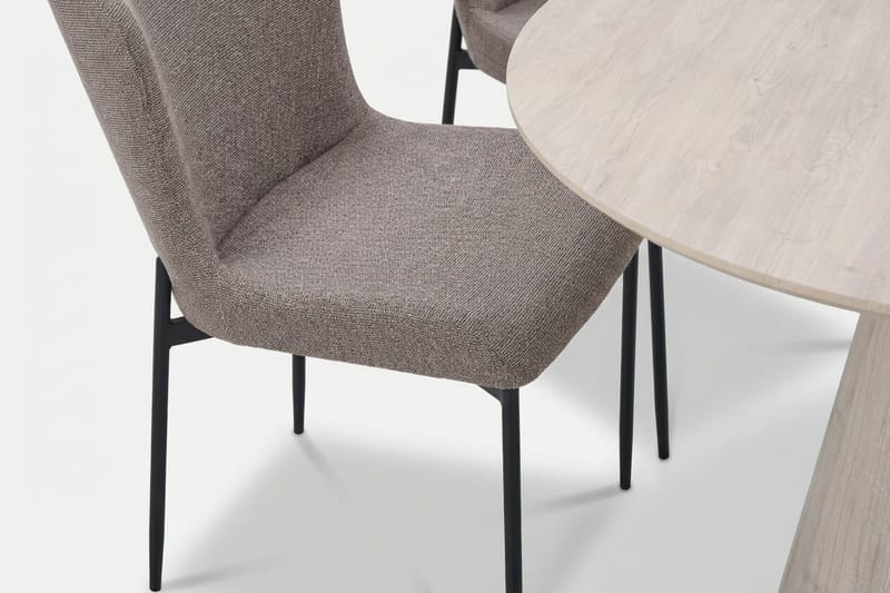 Siena Matgrupp runt 110 cm Vitlaserad med 4 Elsie Matstolar - Vitlaserad/Grå - Products - Möbler - Bord & matgrupp - Matgrupp
