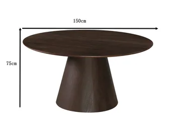 Siena Stort Matbord Runt 150cm Fanér - Mörkbrun Rökt ek - Products - Möbler - Bord & matgrupp - Matbord & köksbord