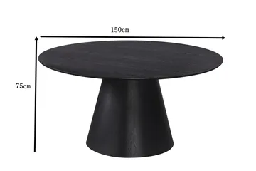 Siena Stort Matbord Runt 150cm Fanér - Svart - Products - Möbler - Bord & matgrupp - Matbord & köksbord