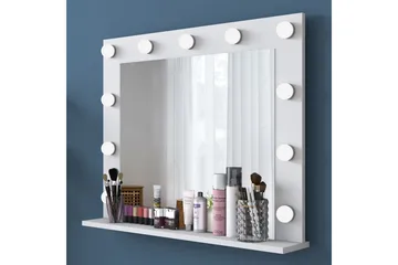 Ramender Stort Sminkbord med spegel och lampor med förvaring - Vit - Products - Möbler - Bord & matgrupp - Sminkbord & toalettbord