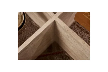 Soffbord Aeris 75 cm med Glasskiva - Travertin / Transparent - Products - Möbler - Bord & matgrupp - Soffbord