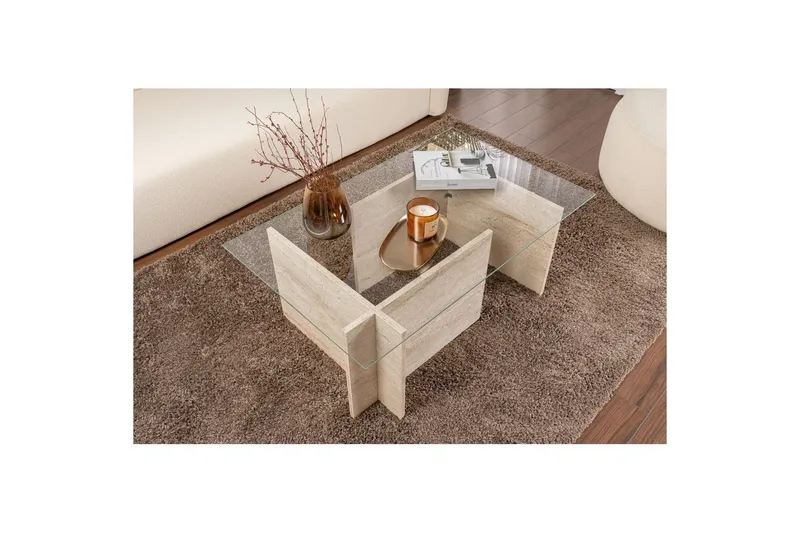 Soffbord Haruto Travertin - Travertin - Products - Möbler - Bord & matgrupp - Soffbord
