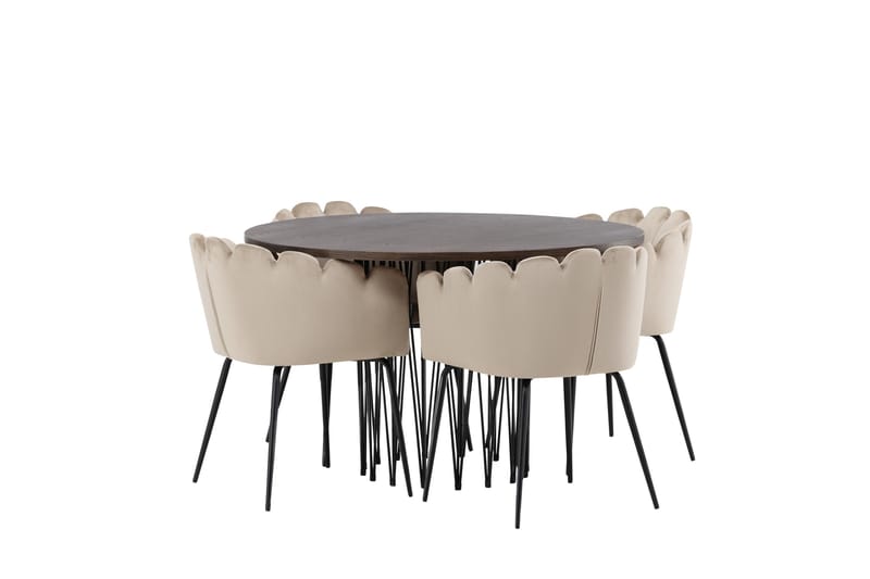 Stone Matgrupp 120 cm Rund med 4 Limhamn stolar - Beige - Products - Möbler - Bord & matgrupp - Matgrupp