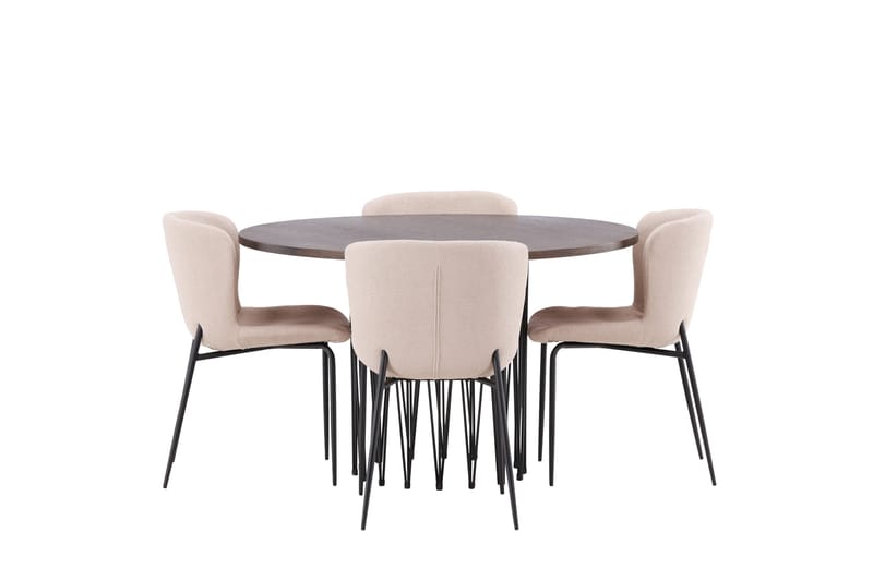 Stone Matgrupp 120 cm Rund med 4 Modesto stolar - Mörkgrå - Products - Möbler - Bord & matgrupp - Matgrupp