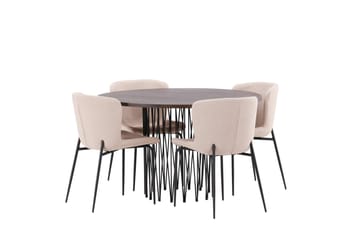 Stone Matgrupp 120 cm Rund med 4 Modesto stolar - Mörkgrå - Products - Möbler - Bord & matgrupp - Matgrupp