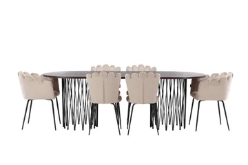 Stone Matgrupp 220 cm Oval med 2 Limhamn stolar - Beige - Products - Möbler - Bord & matgrupp - Matgrupp