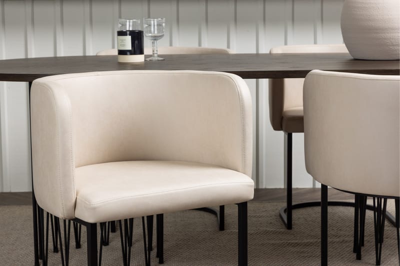 Stone Matgrupp 220 cm Oval med 4 Simrishamn stolar - Beige - Products - Möbler - Bord & matgrupp - Matgrupp