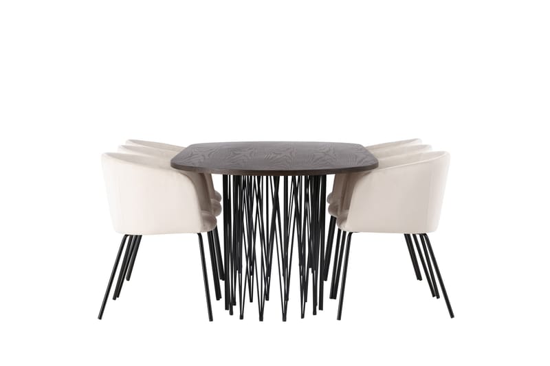 Stone Matgrupp 220 cm Rektangulär med 6 Berit stolar - Beige - Products - Möbler - Bord & matgrupp - Matgrupp