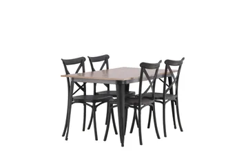 Tempe Matgrupp 140 cm Rektangulär med 4 Crosett stolar - Svart - Products - Möbler - Bord & matgrupp - Matgrupp