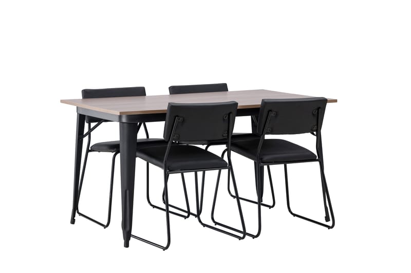 Tempe Matgrupp 140 cm Rektangulär med 4 Kenth Stolar - Svart - Products - Möbler - Bord & matgrupp - Matgrupp