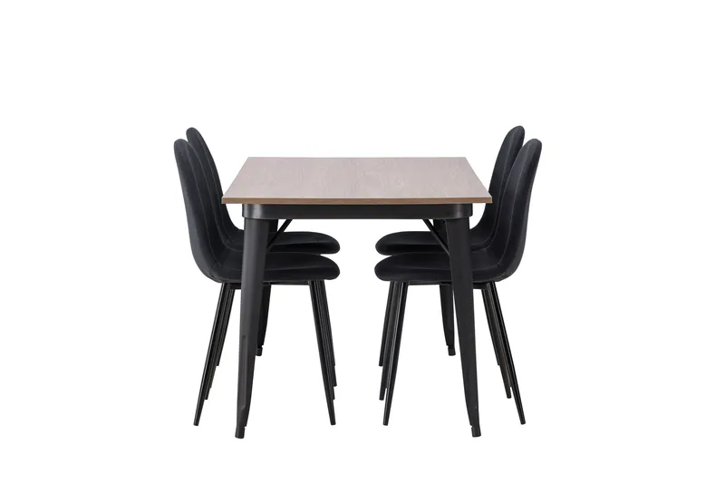 Tempe Matgrupp 140 cm Rektangulär med 4 Polar stolar - Svart - Products - Möbler - Bord & matgrupp - Matgrupp