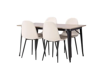 Tempe Matgrupp 140 cm Rektangulär med 4 Polar stolar - Beige - Products - Möbler - Bord & matgrupp - Matgrupp