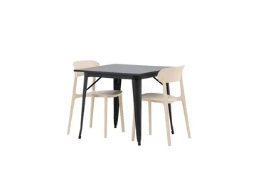 Tempe Matgrupp 80 cm Rektangulär med 2 Åstol stolar - Svart - Products - Möbler - Bord & matgrupp - Matgrupp