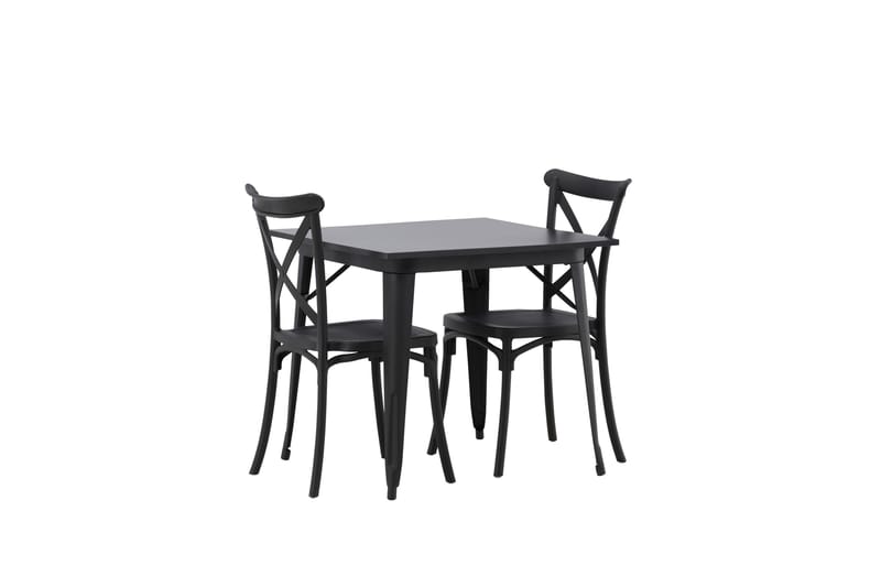 Tempe Matgrupp 80 cm Rektangulär med 2 Crosett stolar - Svart - Products - Möbler - Bord & matgrupp - Matgrupp