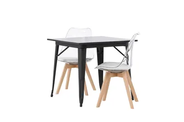 Tempe Matgrupp 80 cm Rektangulär med 2 Edvin stolar - Svart - Products - Möbler - Bord & matgrupp - Matgrupp