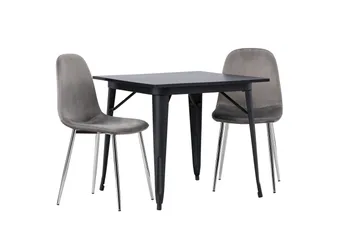 Tempe Matgrupp 80 cm Rektangulär med 2 Eva stolar - Svart - Products - Möbler - Bord & matgrupp - Matgrupp