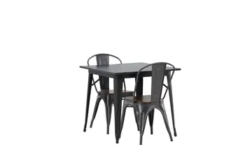 Tempe Matgrupp  80 cm Rektangulär med 2 Tempe stolar - Mörkgrå - Products - Möbler - Bord & matgrupp - Matgrupp