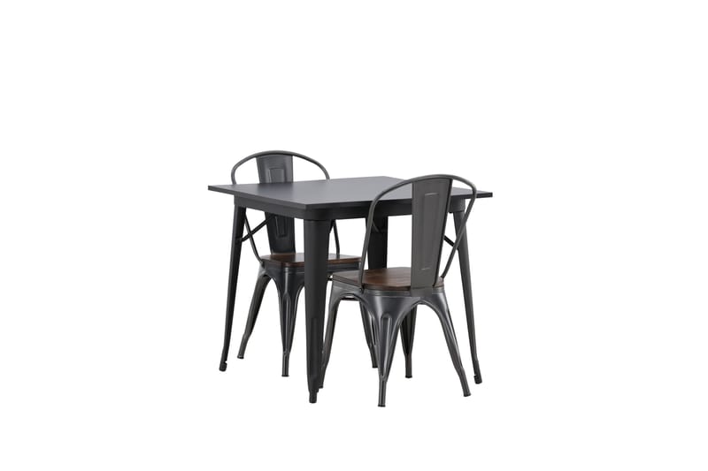 Tempe Matgrupp  80 cm Rektangulär med 2 Tempe stolar - Mörkgrå - Products - Möbler - Bord & matgrupp - Matgrupp