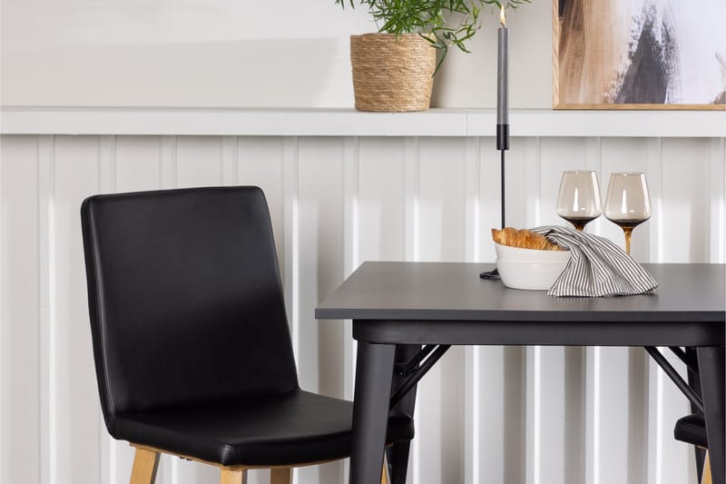 Tempe Matgrupp 80 cm Rektangulär med 2 Today stolar - Svart - Products - Möbler - Bord & matgrupp - Matgrupp