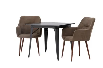 Tempe Matgrupp 80 cm Rektangulär med 2 Tomorrow stolar - Brun - Products - Möbler - Bord & matgrupp - Matgrupp