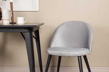 Tempe Matgrupp 80 cm Rektangulär med 2 Velvet stolar - Svart - Products - Möbler - Bord & matgrupp - Matgrupp