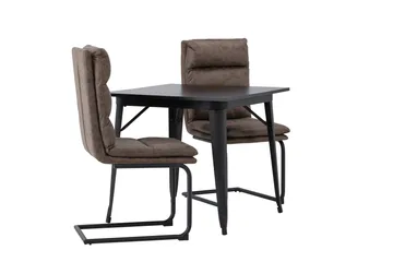 Tempe Matgrupp 80 cm Rektangulär med 2 Zizo stolar - Svart - Products - Möbler - Bord & matgrupp - Matgrupp