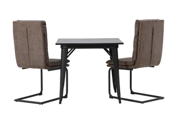 Tempe Matgrupp 80 cm Rektangulär med 2 Zizo stolar - Svart - Products - Möbler - Bord & matgrupp - Matgrupp