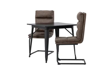 Tempe Matgrupp 80 cm Rektangulär med 2 Zizo stolar - Svart - Products - Möbler - Bord & matgrupp - Matgrupp