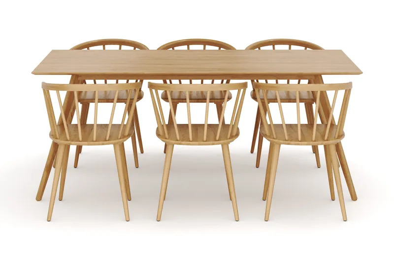 Tyrö Matgrupp med 6 st Tyrö Karmstolar - Oak/Oak - Products - Möbler - Bord & matgrupp - Matgrupp