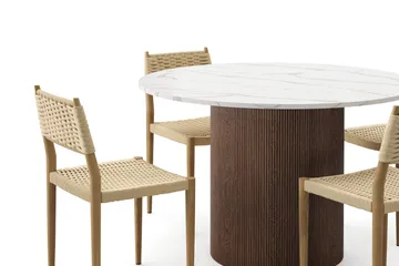 Uppveda Matbord 120 cm Rund med 4 st Jamna Matstolar - Brun - Products - Möbler - Bord & matgrupp - Matgrupp