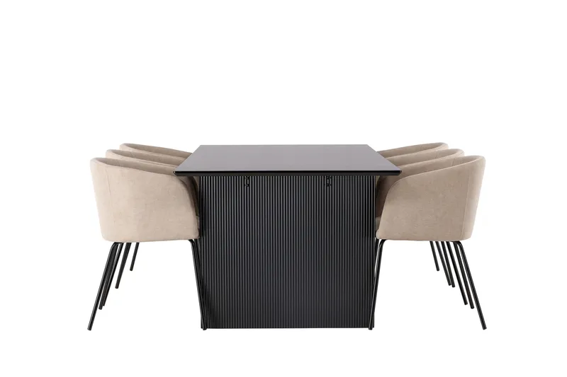 Vail Matgrupp 200 cm Rektangulär med 6 Berit stolar - Beige - Products - Möbler - Bord & matgrupp - Matgrupp