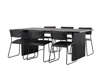 Vail Matgrupp 200 cm Rektangulär med 6 Kenth Stolar - Svart - Products - Möbler - Bord & matgrupp - Matgrupp