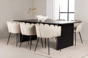 Vail Matgrupp 200 cm Rektangulär med 6 Limhamn stolar - Beige - Products - Möbler - Bord & matgrupp - Matgrupp