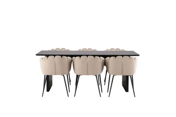 Vail Matgrupp 200 cm Rektangulär med 6 Limhamn stolar - Beige - Products - Möbler - Bord & matgrupp - Matgrupp