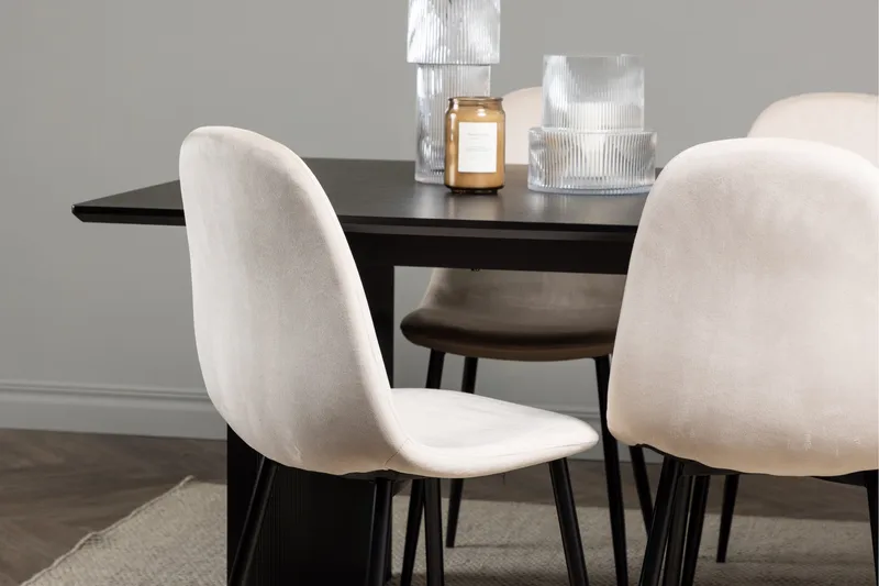 Vail Matgrupp 200 cm Rektangulär med 6 Polar stolar - Beige - Products - Möbler - Bord & matgrupp - Matgrupp