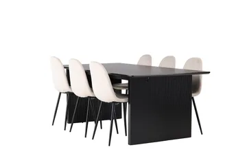Vail Matgrupp 200 cm Rektangulär med 6 Polar stolar - Beige - Products - Möbler - Bord & matgrupp - Matgrupp