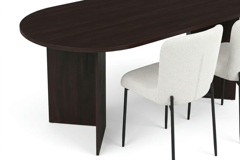 Vera Matgrupp rektangulärt 220 cm Rökt Ek med 6 Elsie Matstolar - Rökt ek/Vit - Products - Möbler - Bord & matgrupp - Matgrupp