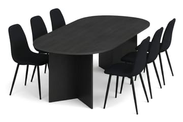 Vera Matgrupp rektangulärt 220 cm Svart med 6 Nibe Matstolar - Svart - Products - Möbler - Bord & matgrupp - Matgrupp